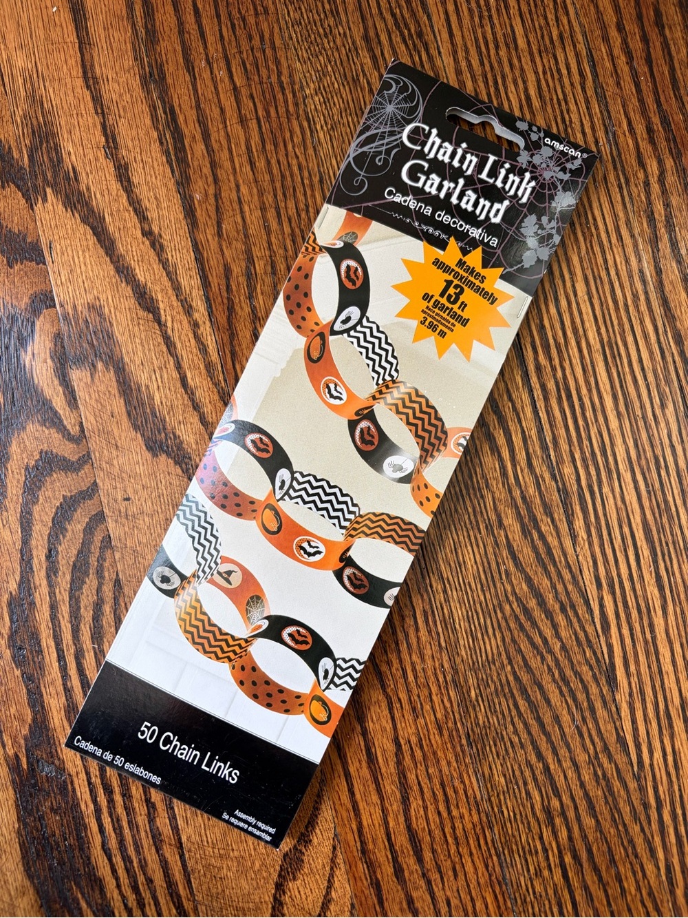 Amscan Halloween Chain Link Garland 50 Links NEW